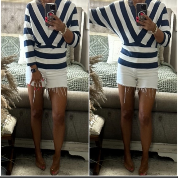 New🩷Navy/white V-cut spring top - Picture 13 of 13